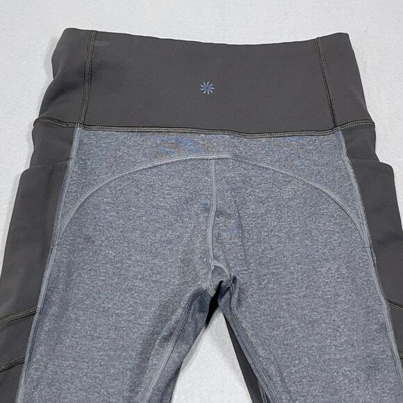 Athleta Run Free 7/8 Tight Leggings XS Gray Side Pockets Low Rise‎ - Picture 10 of 12
